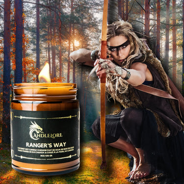 A ranger beside a lit candle